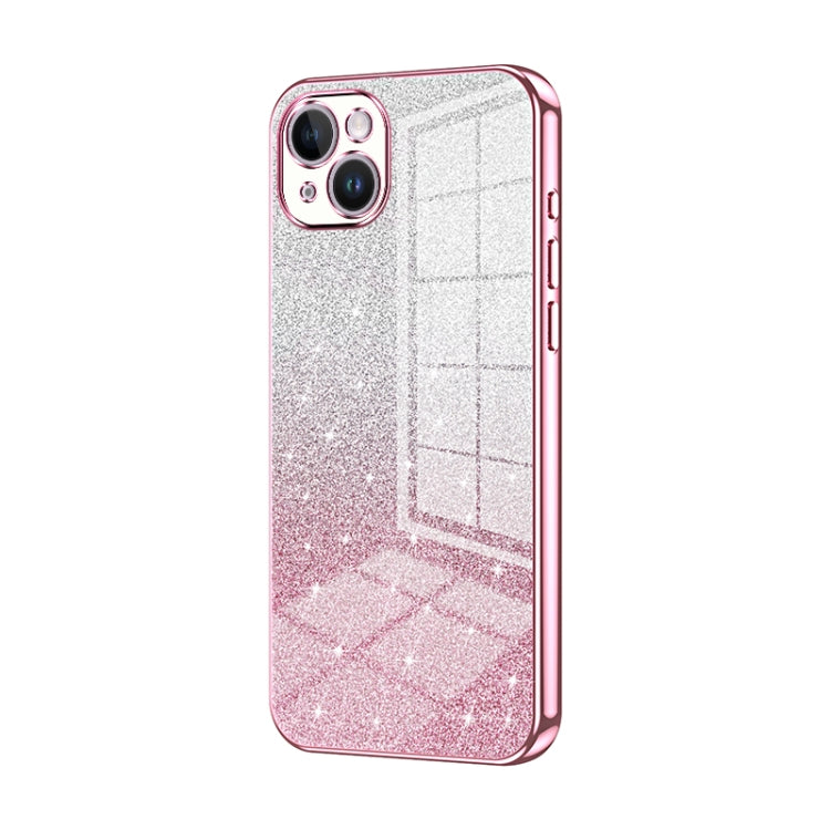 Gradient Glitter Powder Electroplated Phone Case, For iPhone 15 Plus, For iPhone 15, For iPhone 14 Plus