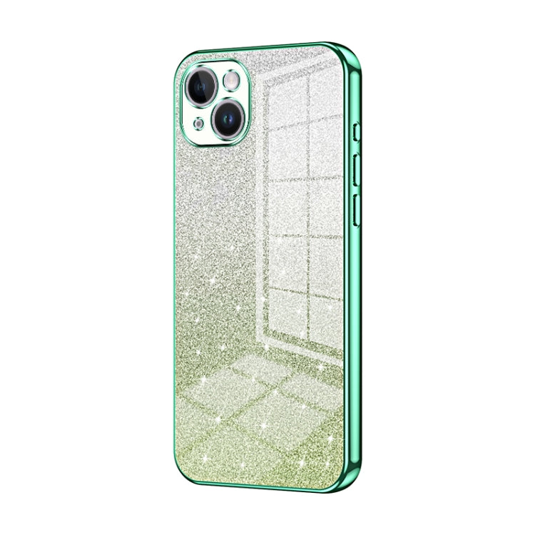 Gradient Glitter Powder Electroplated Phone Case, For iPhone 15 Plus, For iPhone 15, For iPhone 14 Plus