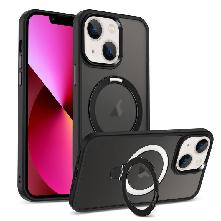 Skin-feel MagSafe Holder PC Hybrid TPU Phone Case, For iPhone 13, For iPhone 12, For iPhone 12 Pro Max