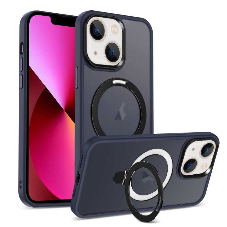 Skin-feel MagSafe Holder PC Hybrid TPU Phone Case, For iPhone 13, For iPhone 12, For iPhone 12 Pro Max