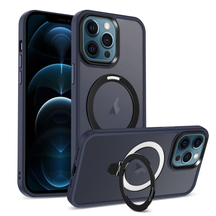 Skin-feel MagSafe Holder PC Hybrid TPU Phone Case, For iPhone 13, For iPhone 12, For iPhone 12 Pro Max
