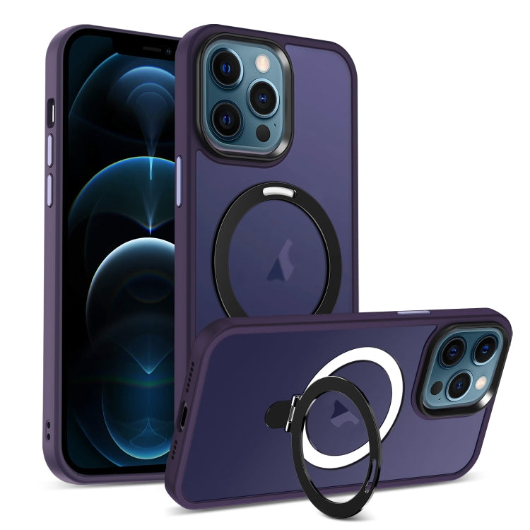 Skin-feel MagSafe Holder PC Hybrid TPU Phone Case, For iPhone 13, For iPhone 12, For iPhone 12 Pro Max