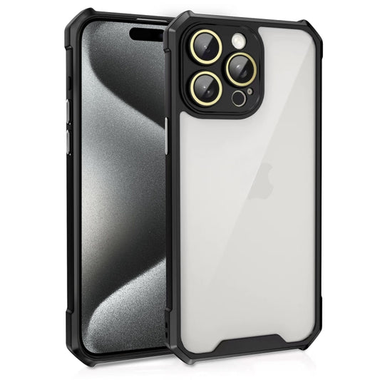 Shockproof Acrylic Phone Case with Lens Glass Film, For iPhone 15 Pro Max, For iPhone 15 Pro, For iPhone 15 Plus, For iPhone 15