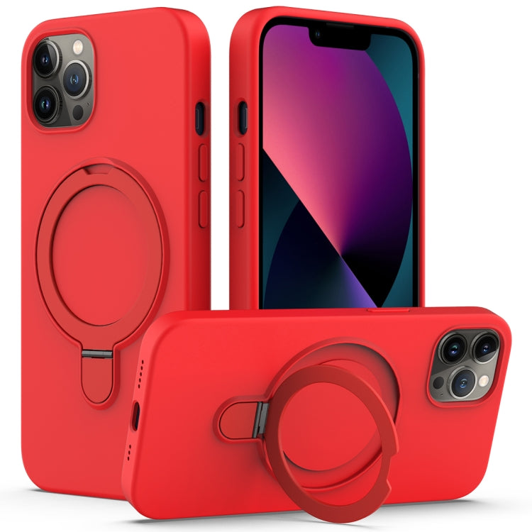 Liquid Silicone MagSafe Magnetic Phone Case with Ring Holder