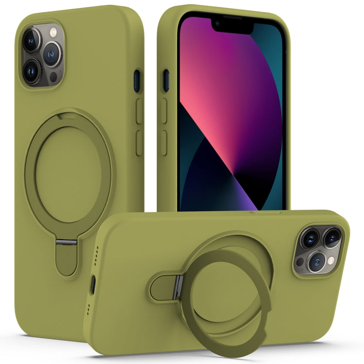 Liquid Silicone MagSafe Magnetic Phone Case with Ring Holder