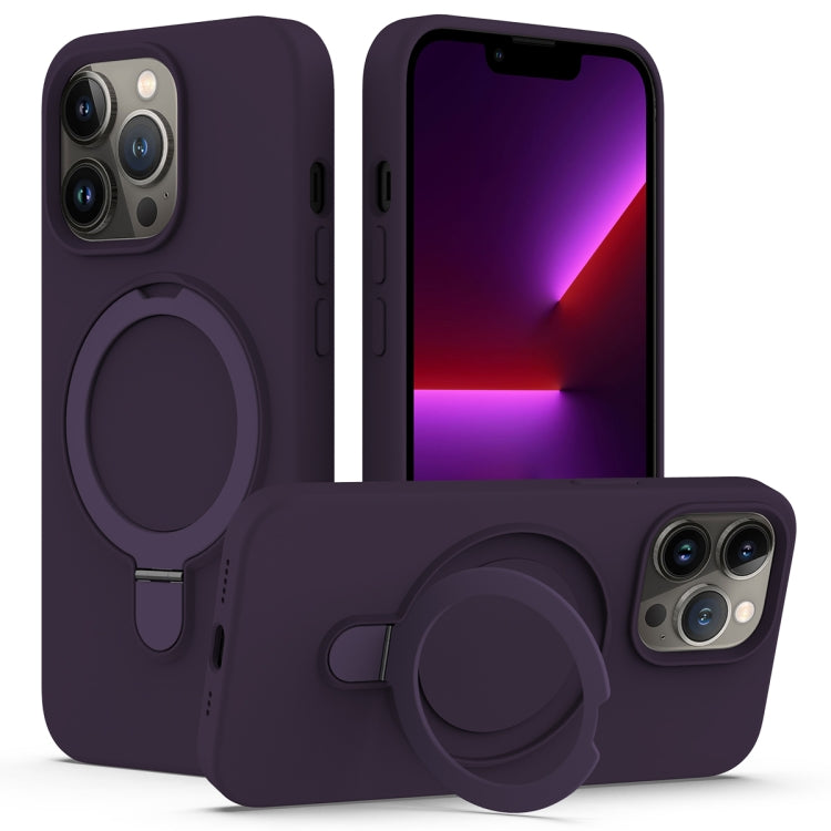 Liquid Silicone MagSafe Magnetic Phone Case with Ring Holder