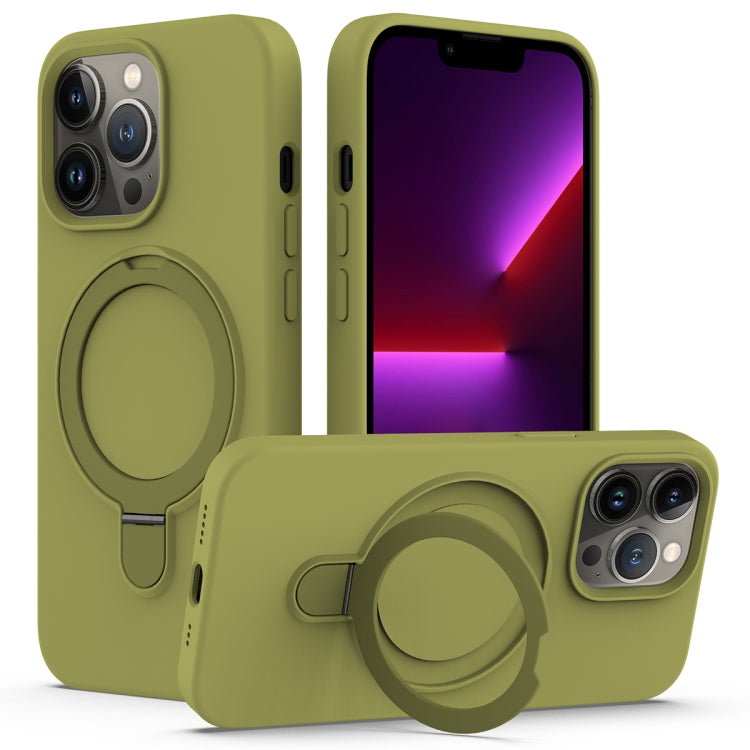 Liquid Silicone MagSafe Magnetic Phone Case with Ring Holder