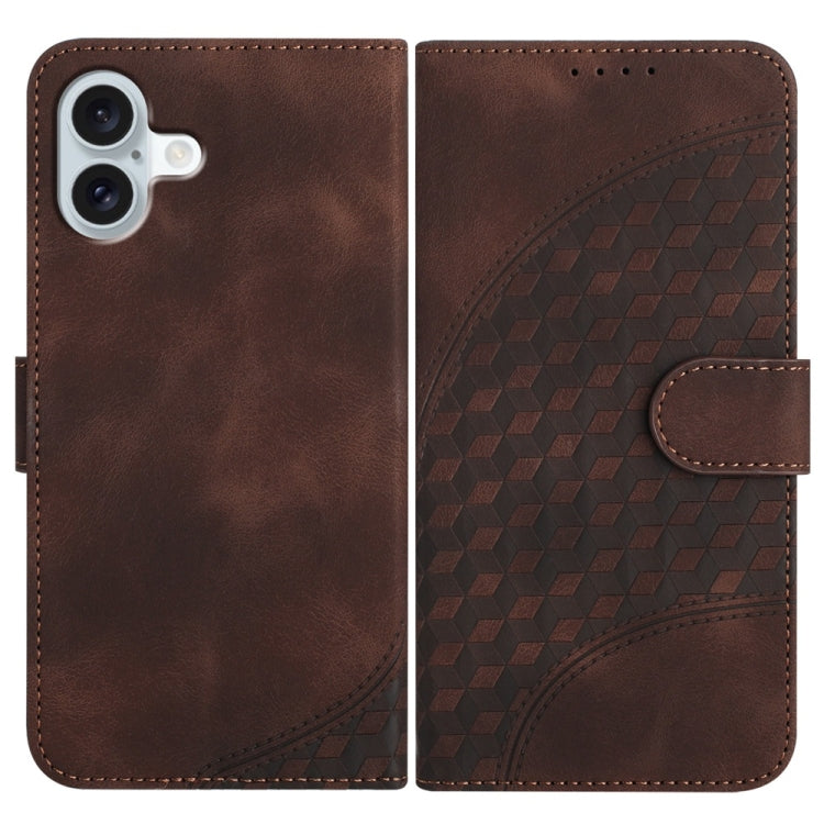 YX0060 Elephant Head Embossed Phone Leather Case with Lanyard