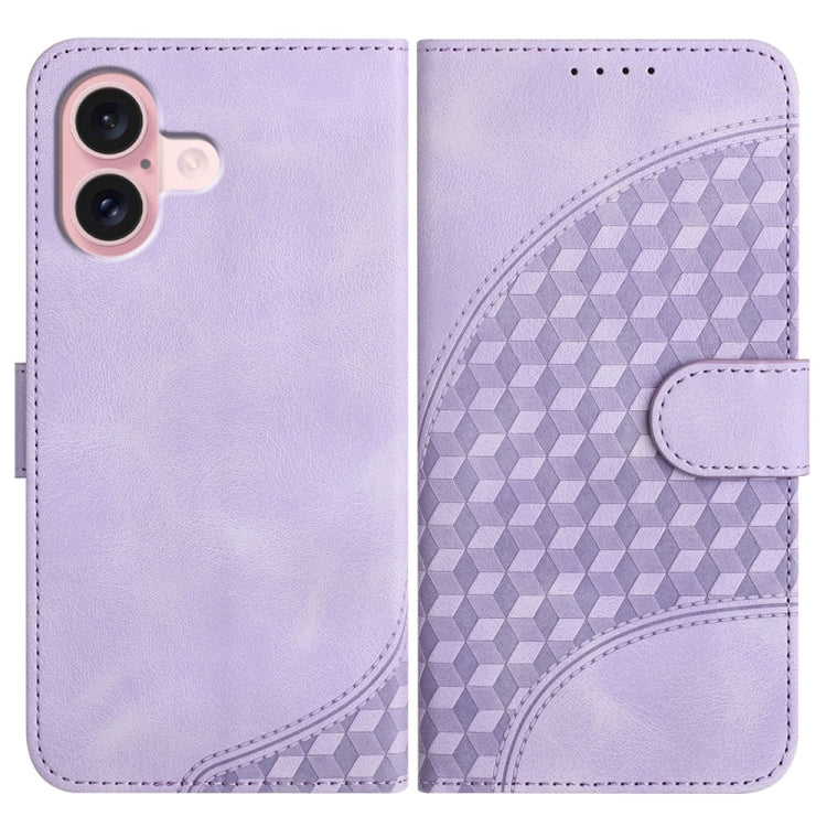 YX0060 Elephant Head Embossed Phone Leather Case with Lanyard