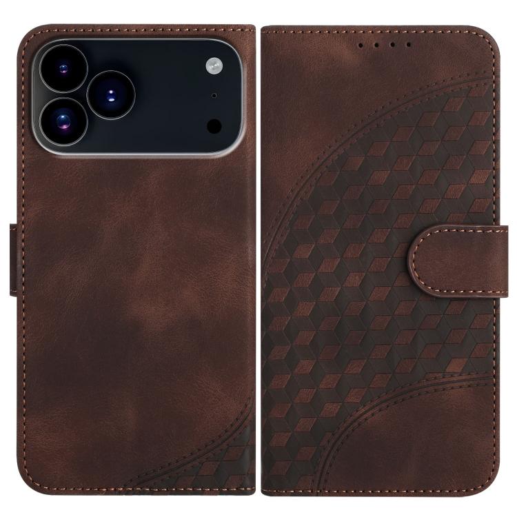 YX0060 Elephant Head Embossed Phone Leather Case with Lanyard