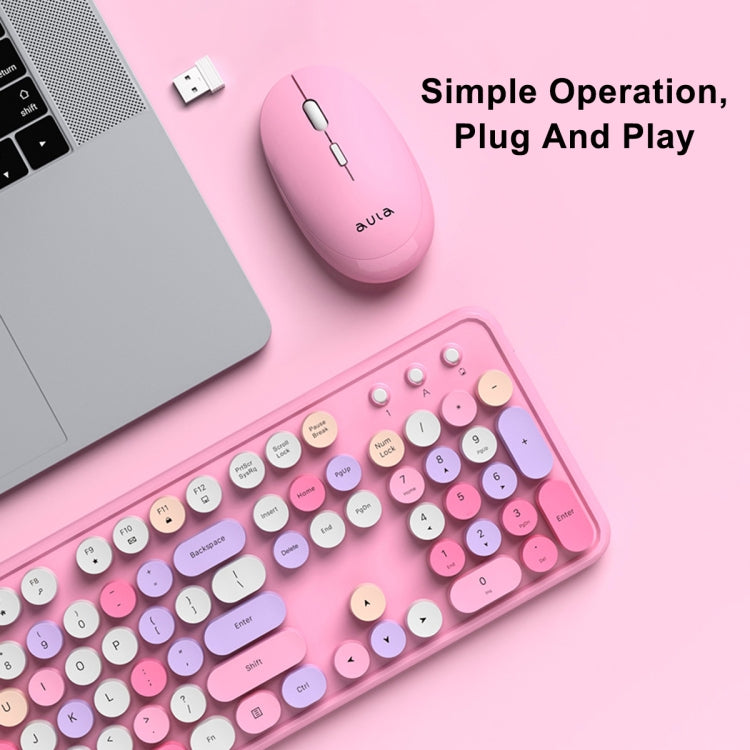 AULA AC306 104 Keys Retro Wireless Keyboard + Mouse Combo Set