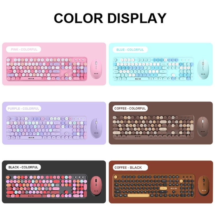 AULA AC306 104 Keys Retro Wireless Keyboard + Mouse Combo Set
