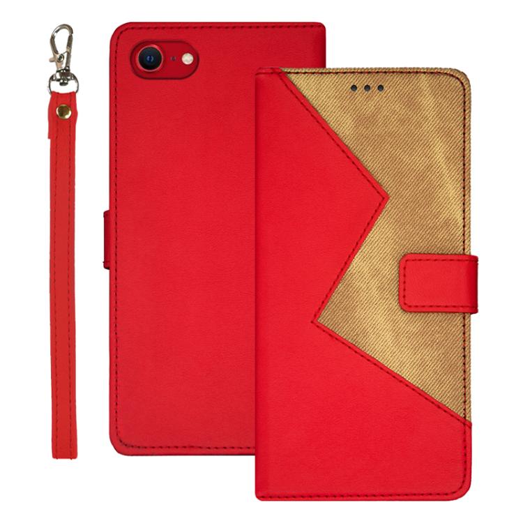 idewei Two-color Splicing Leather Phone Case, For iPhone 16e, For iPhone 15 Pro Max, For iPhone 15 Pro