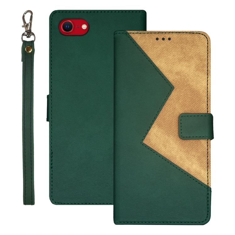 idewei Two-color Splicing Leather Phone Case, For iPhone 16e, For iPhone 15 Pro Max, For iPhone 15 Pro