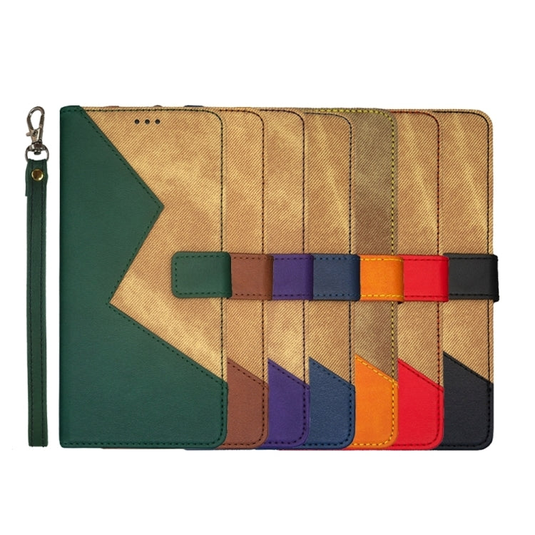 idewei Two-color Splicing Leather Phone Case, For iPhone 15 Plus, For iPhone 15