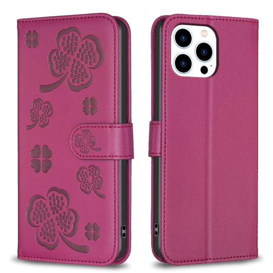 Four-leaf Embossed Leather Phone Case