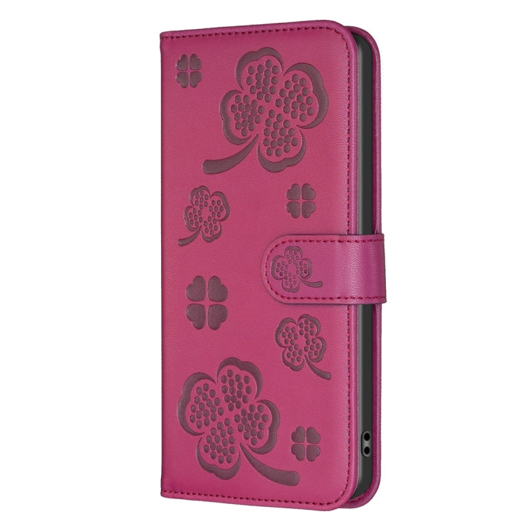 Four-leaf Embossed Leather Phone Case, For iPhone 14 Plus, For iPhone 14, For iPhone 14 Pro, For iPhone 14 Pro Max