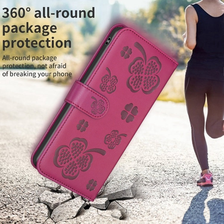 Four-leaf Embossed Leather Phone Case, For iPhone 14 Plus, For iPhone 14, For iPhone 14 Pro, For iPhone 14 Pro Max