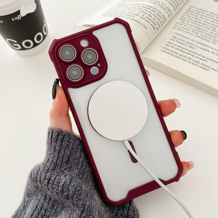 Colorful Two-Color Lens Film MagSafe Magnetic Horn Acrylic+TPU Case, For iPhone 15 Pro Max, For iPhone 15 Pro, For iPhone 15 Plus, For iPhone 15