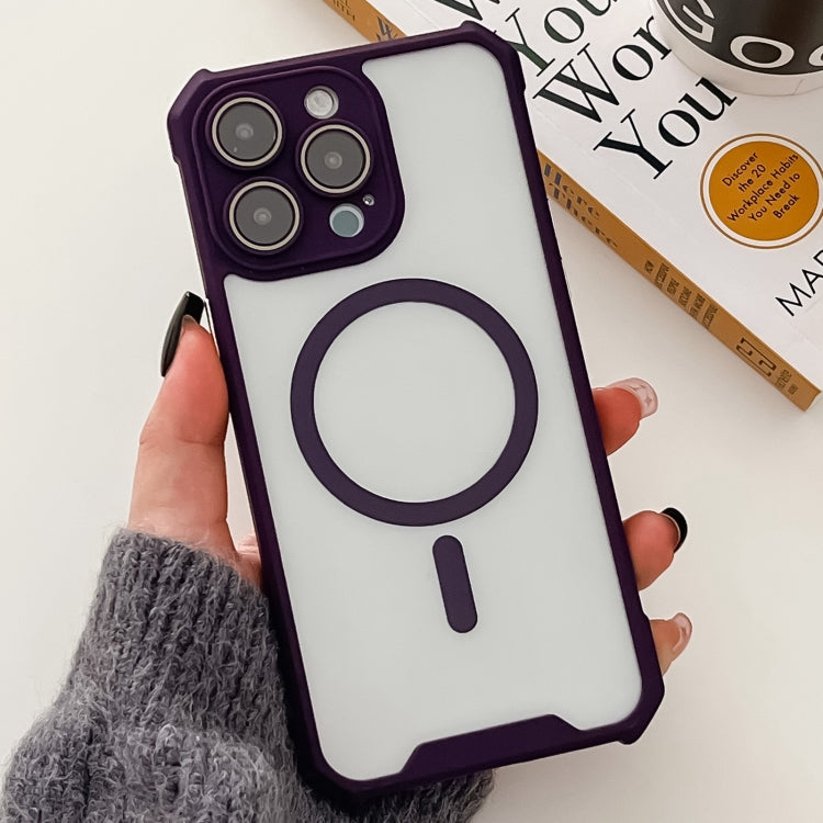 Colorful Two-Color Lens Film MagSafe Magnetic Horn Acrylic+TPU Case, For iPhone 15 Pro Max, For iPhone 15 Pro, For iPhone 15 Plus, For iPhone 15