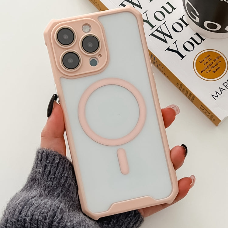 Colorful Two-Color Lens Film MagSafe Magnetic Horn Acrylic+TPU Case, For iPhone 15 Pro Max, For iPhone 15 Pro, For iPhone 15 Plus, For iPhone 15