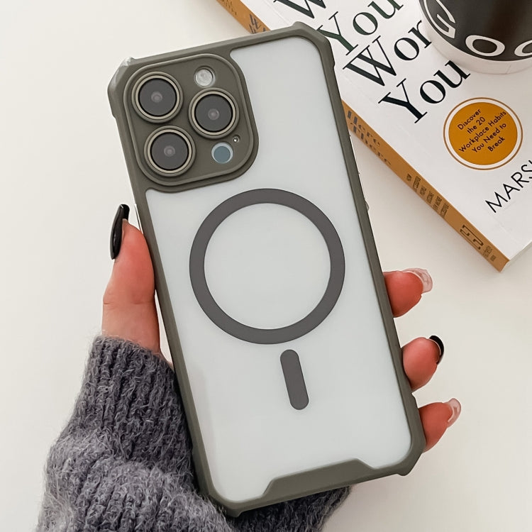 Colorful Two-Color Lens Film MagSafe Magnetic Horn Acrylic+TPU Case, For iPhone 15 Pro Max, For iPhone 15 Pro, For iPhone 15 Plus, For iPhone 15