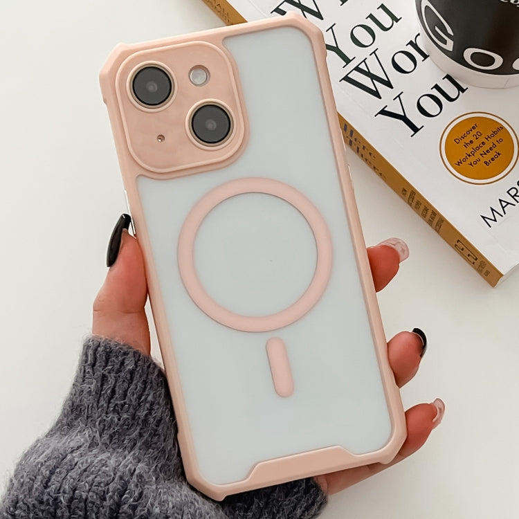 Colorful Two-Color Lens Film MagSafe Magnetic Horn Acrylic+TPU Case, For iPhone 15 Pro Max, For iPhone 15 Pro, For iPhone 15 Plus, For iPhone 15
