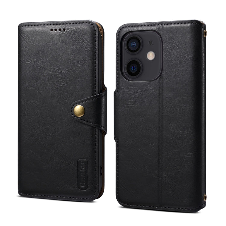 Denior Cowhide Texture Wallet Style Leather Phone Case