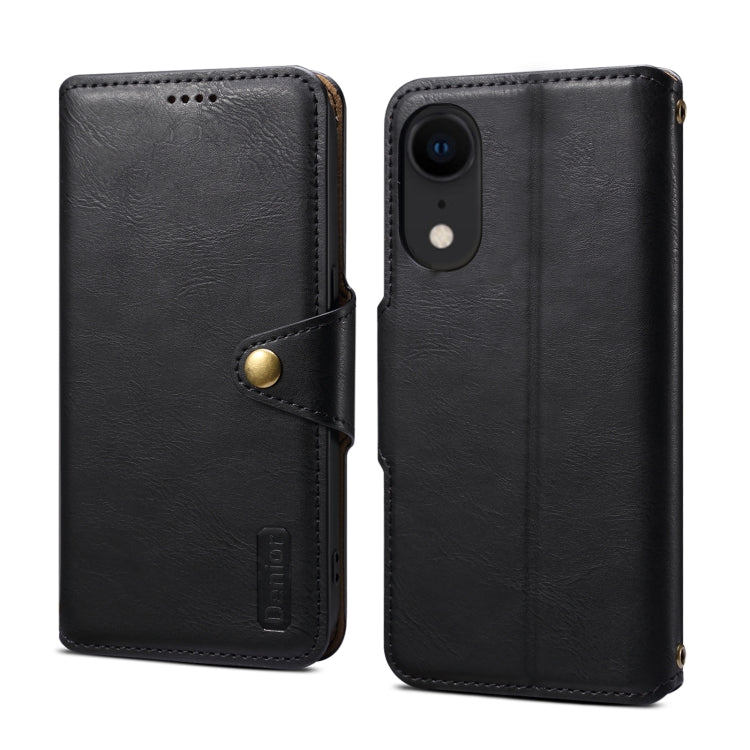 Denior Cowhide Texture Wallet Style Leather Phone Case