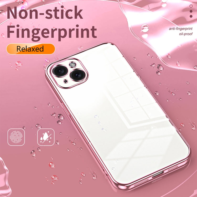 Transparent Plating Fine Hole Phone Case, For iPhone 15 Plus, For iPhone 15, For iPhone 14 Plus