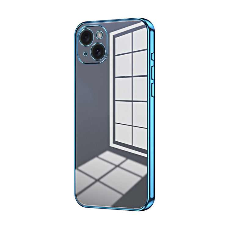 Transparent Plating Fine Hole Phone Case, For iPhone 15 Plus, For iPhone 15, For iPhone 14 Plus