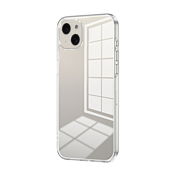 Transparent Plating Fine Hole Phone Case, For iPhone 15 Plus, For iPhone 15, For iPhone 14 Plus