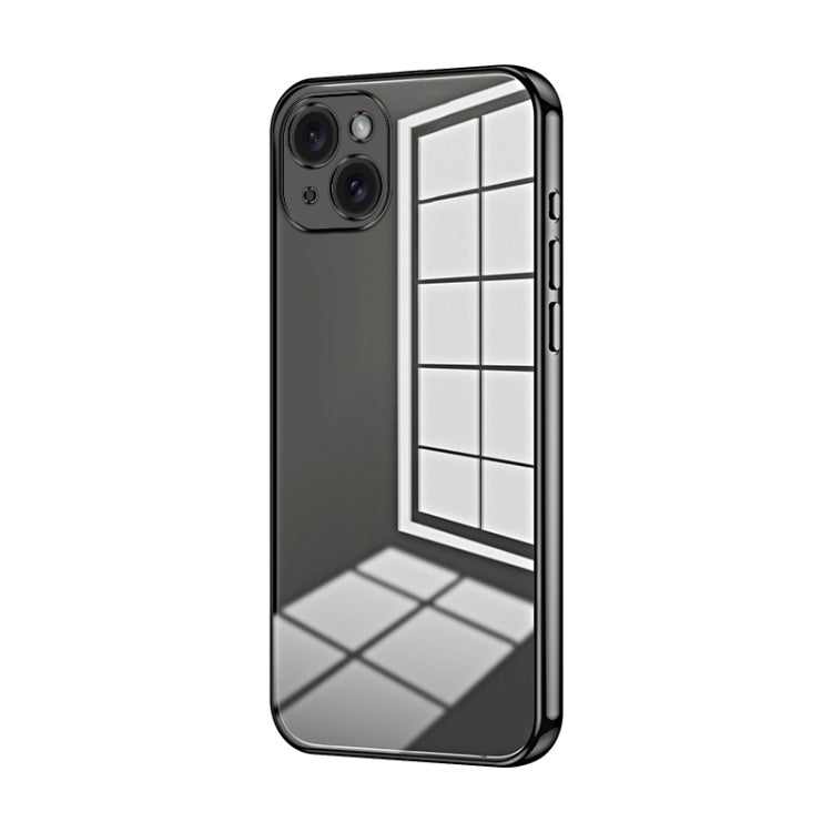 Transparent Plating Fine Hole Phone Case, For iPhone 15 Plus, For iPhone 15, For iPhone 14 Plus