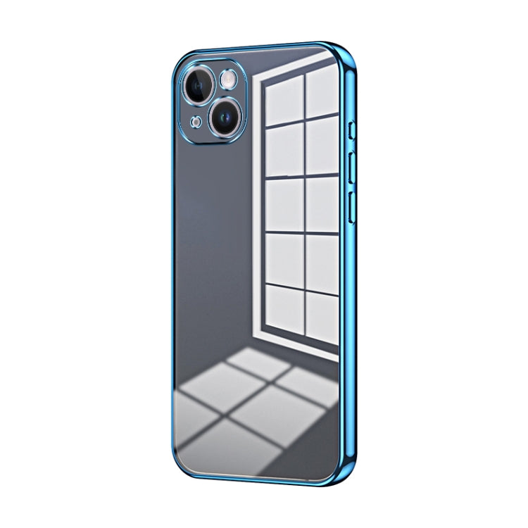 Transparent Plating Fine Hole Phone Case, For iPhone 15 Plus, For iPhone 15, For iPhone 14 Plus