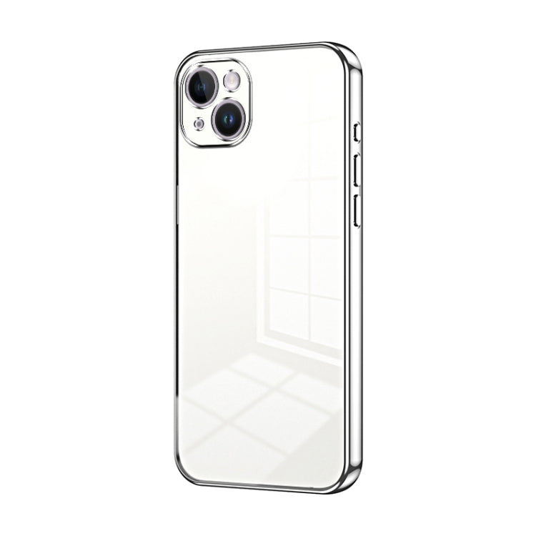 Transparent Plating Fine Hole Phone Case, For iPhone 15 Plus, For iPhone 15, For iPhone 14 Plus