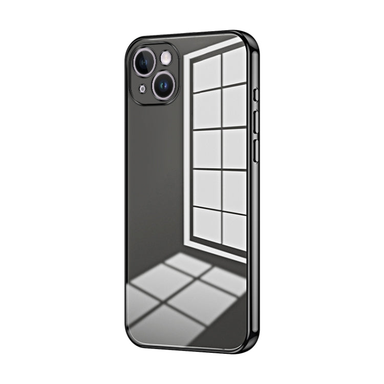Transparent Plating Fine Hole Phone Case, For iPhone 15 Plus, For iPhone 15, For iPhone 14 Plus