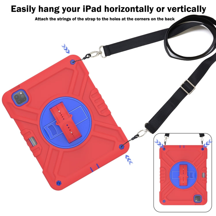 X Rotation PC Hybrid Silicone Tablet Case with Strap