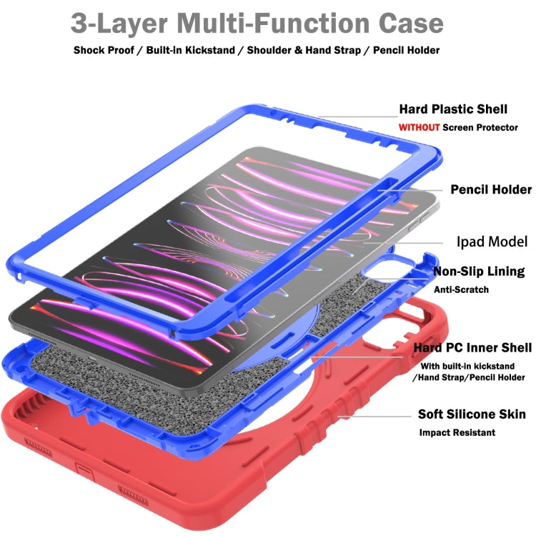 X Rotation PC Hybrid Silicone Tablet Case with Strap