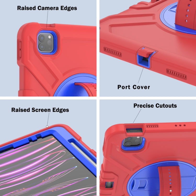 X Rotation PC Hybrid Silicone Tablet Case with Strap