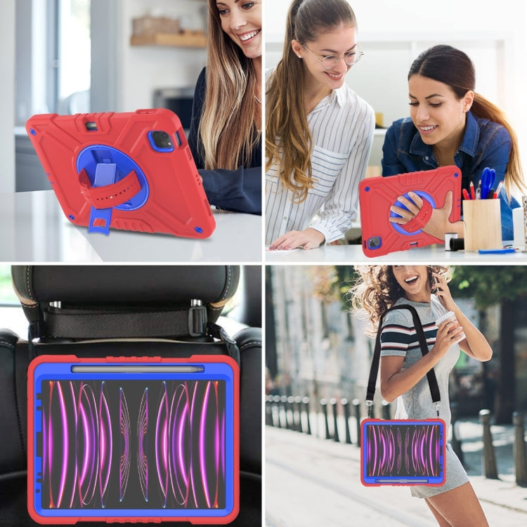 X Rotation PC Hybrid Silicone Tablet Case with Strap