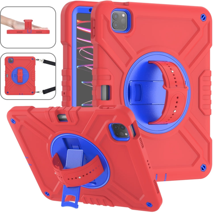 X Rotation PC Hybrid Silicone Tablet Case with Strap