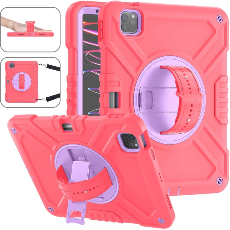 X Rotation PC Hybrid Silicone Tablet Case with Strap