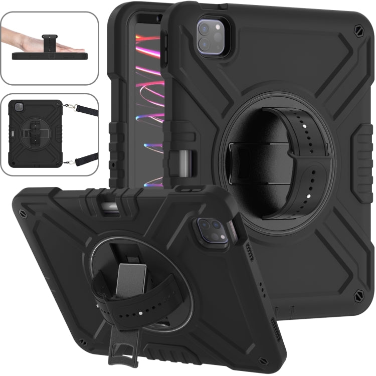 X Rotation PC Hybrid Silicone Tablet Case with Strap
