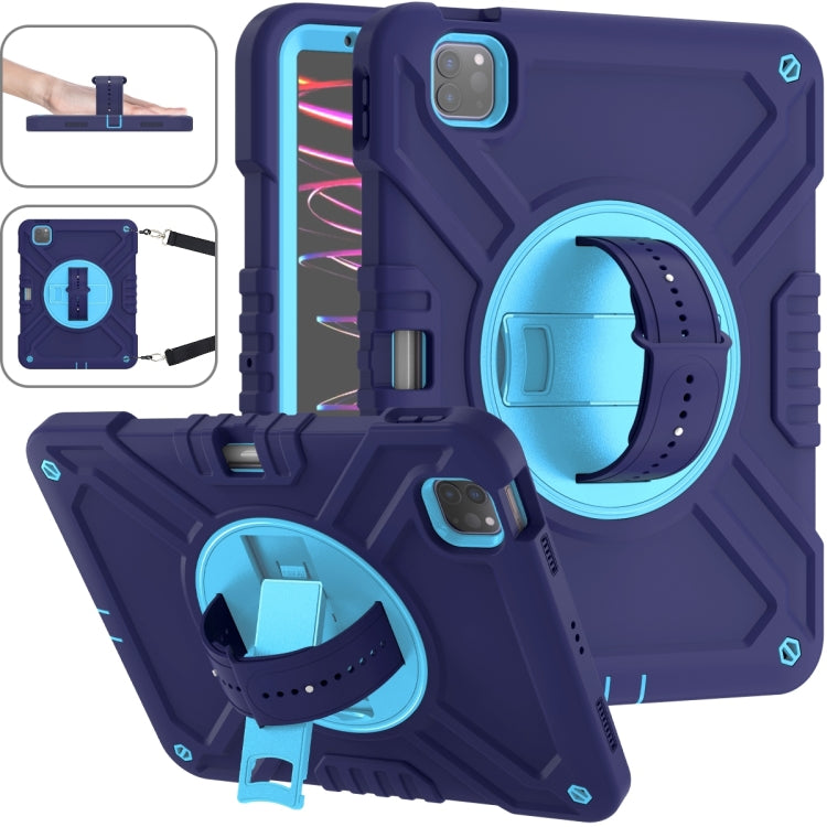 X Rotation PC Hybrid Silicone Tablet Case with Strap