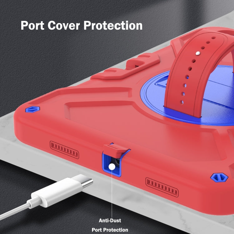 X Rotation PC Hybrid Silicone Tablet Case with Strap