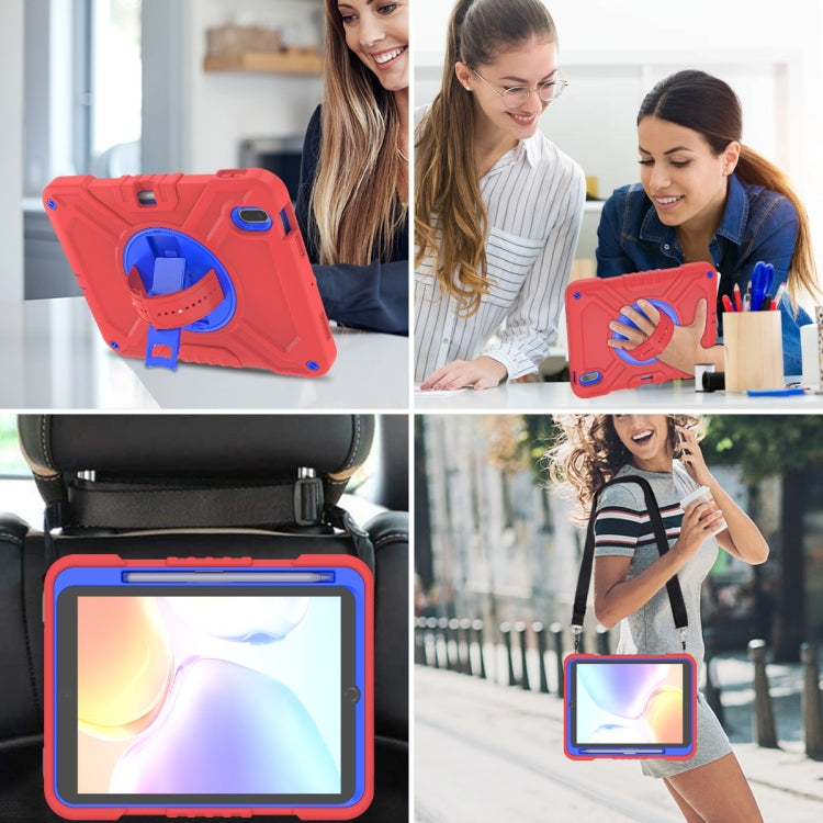 X Rotation PC Hybrid Silicone Tablet Case with Strap