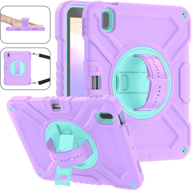 X Rotation PC Hybrid Silicone Tablet Case with Strap