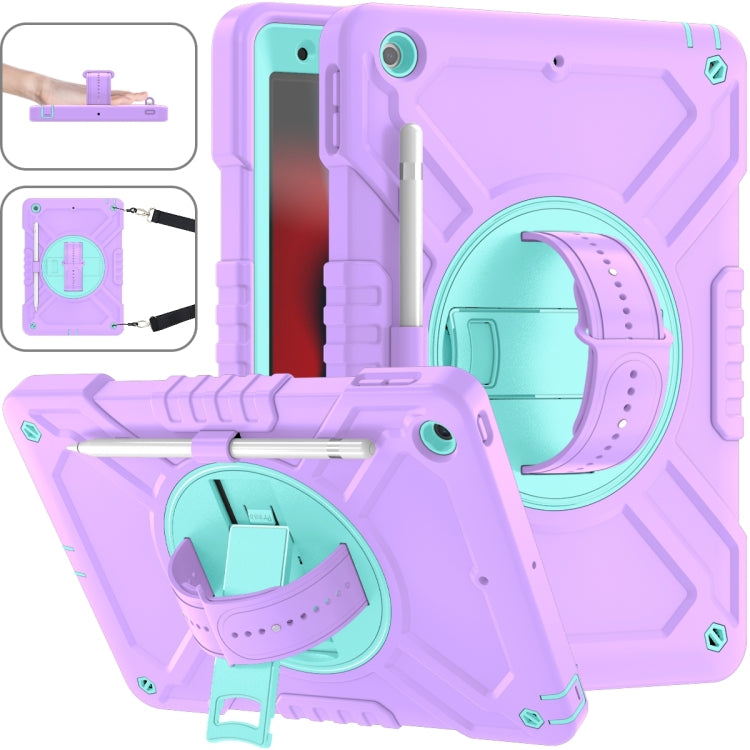 X Rotation PC Hybrid Silicone Tablet Case with Strap