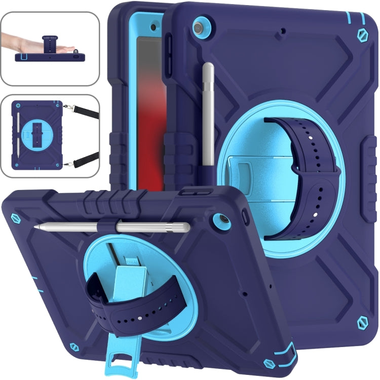 X Rotation PC Hybrid Silicone Tablet Case with Strap