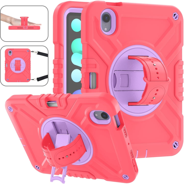 X Rotation PC Hybrid Silicone Tablet Case with Strap